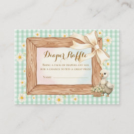 Tarjeta De Recepción Rustic Silly Goose Baby Shower Diaper Raffle Card
