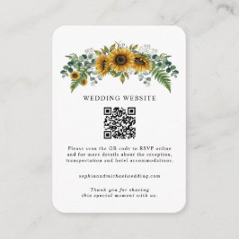 Tarjeta De Recepción Rustic Sunflower Wedding Enclosure Card
