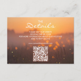 Tarjeta De Recepción Rustic Sunset Nature Wedding Website QR Code