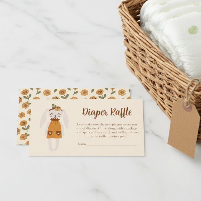 Tarjeta De Recepción Rustic Sweet Rabbit Baby Shower Game (Rustic sweet rabbit baby shower game enclosure card)