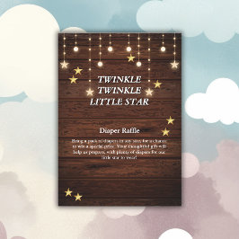 Tarjeta De Recepción Rustic Twinkle Twinkle Little Star Baby Shower