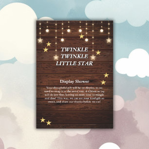 Tarjeta De Recepción Rustic Twinkle Twinkle Little Star Baby Shower