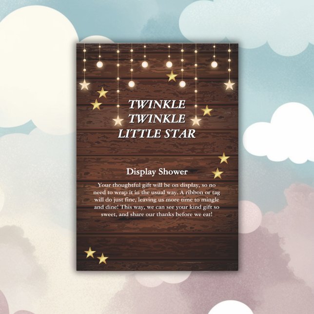 Tarjeta De Recepción Rustic Twinkle Twinkle Little Star Baby Shower (Subido por el creador)