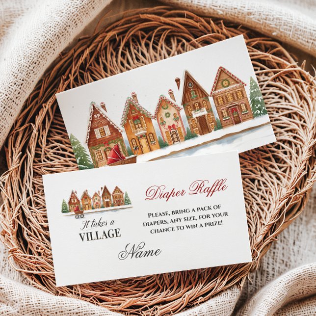 Tarjeta De Recepción Rustic Village Houses Winter Baby Shower Diaper (Subido por el creador)