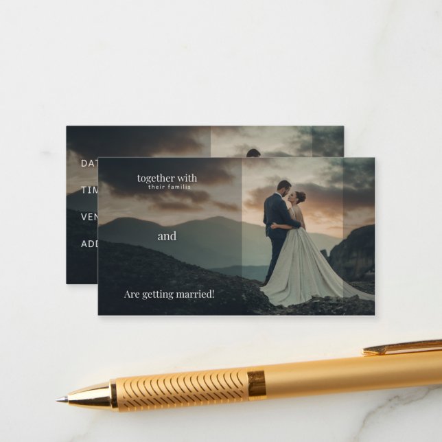 Tarjeta De Recepción Rustic Wedding Invitation - Getting married (Anverso/Reverso In Situ)