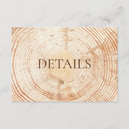 Tarjeta De Recepción Rustic Wedding Woodland Details QR code Template