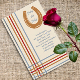 Tarjeta De Recepción Rustic Western Horseshoe Books For Baby