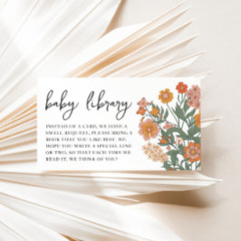 Tarjeta De Recepción Rustic Wildflower Books para la biblioteca de bebé