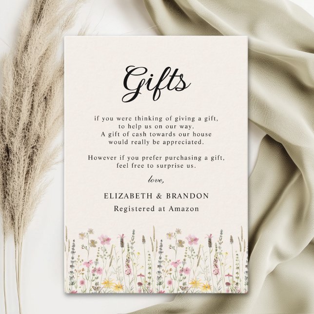 Tarjeta De Recepción Rustic Wildflower Wedding in Beige Tones (Subido por el creador)