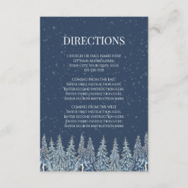 Tarjeta De Recepción Rustic Winter Forest Wedding Direction Insert