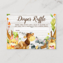 Rústica acuarela Woodland Animales Diaper Raffle