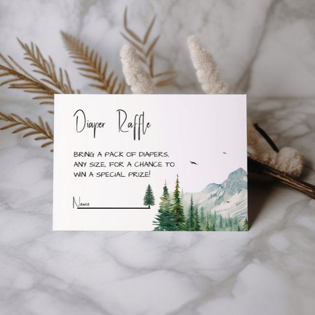 Tarjeta De Recepción Rústica aventura de montaña Diaper Raffle (Subido por el creador)