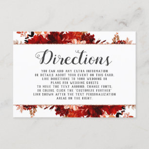 Tarjeta De Recepción Rústica bella floral enmarcada dirección Boda