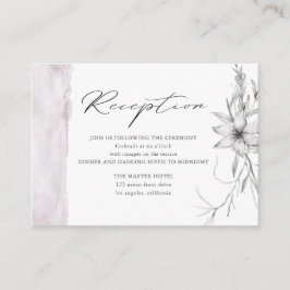 tarjeta de recepción rústica botánica de bodas en