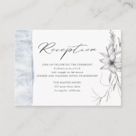 tarjeta de recepción rústica botánica de bodas en