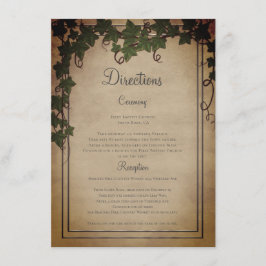 Tarjeta De Recepción Rústica dirección de ceremonias de Boda de viñedos