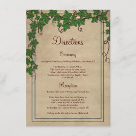 Tarjeta De Recepción Rústica dirección de ceremonias de Boda de viñedos