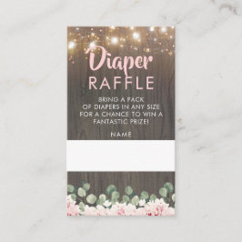 Tarjeta De Recepción Rústica floral rosa Baby Shower Diaper Raffle