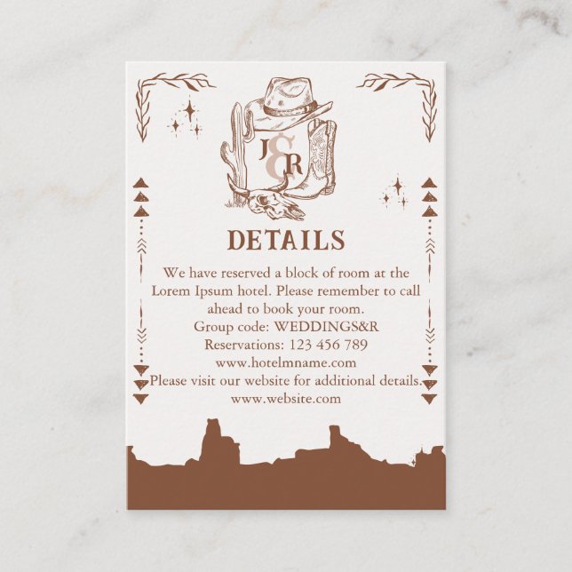 Tarjeta De Recepción Rústica granja de rancho occidental Barn Cowboy Gr (Anverso)