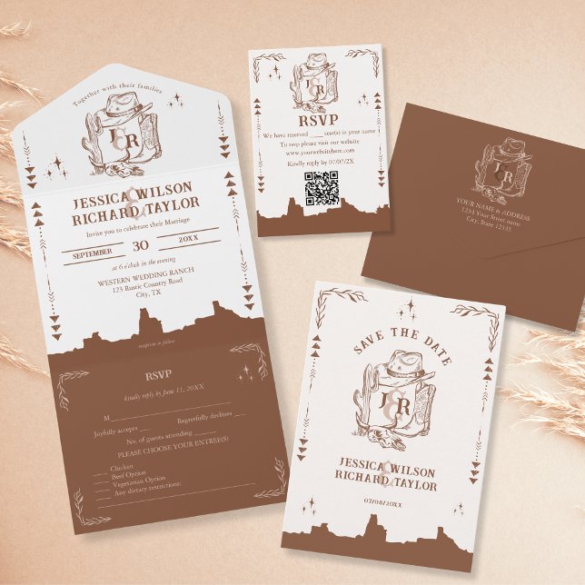 Tarjeta De Recepción Rústica granja de rancho occidental Barn Cowboy Gr (Subido por el creador)