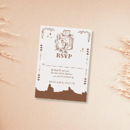 Tarjeta De Recepción Rústica granja de rancho occidental Barn Cowboy Gr