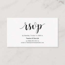 Tarjeta De Recepción Rústica moderna, escritura negra, RSVP en línea