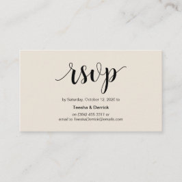 Tarjeta De Recepción Rústica moderna, negra y crema, RSVP en línea