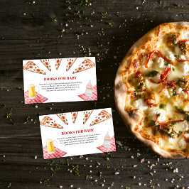 Tarjeta De Recepción Rústica moderna Slice Pizza Beers Libros Baby Show