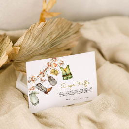 Tarjeta De Recepción Rústica Pesca Clothesline Baby Diaper Raffle