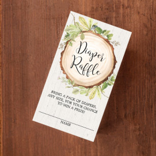 Tarjeta De Recepción Rústica rifa de pañales neutra de género