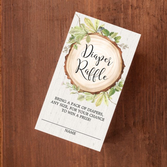 Tarjeta De Recepción Rústica rifa de pañales neutra de género (Subido por el creador)