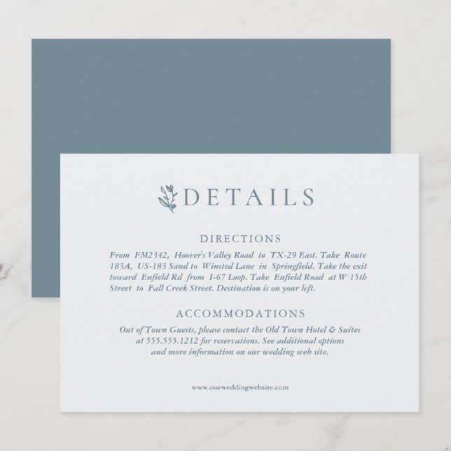 Tarjeta De Recepción Rústicas anhelas con flor | BODA (Anverso / Reverso)
