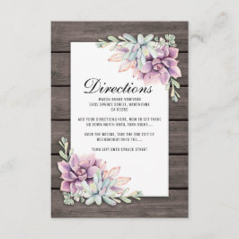 Tarjeta De Recepción Rústicas y suculentas direcciones de Boda floral