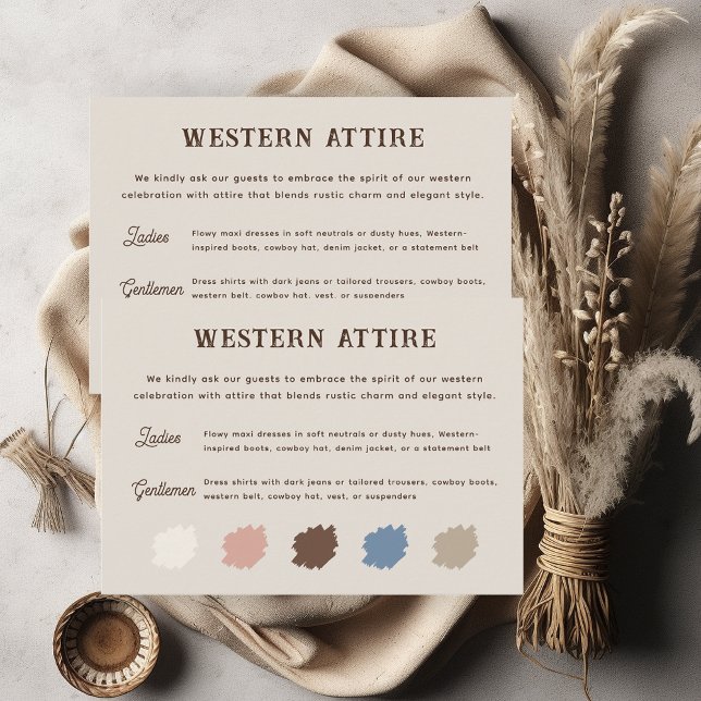 Tarjeta De Recepción Rústico atuendo de Boda de Western Ranch (Subido por el creador)