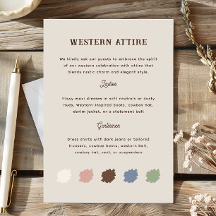 Tarjeta De Recepción Rústico atuendo de Boda de Western Ranch