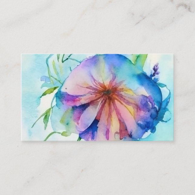 Tarjeta De Recepción Rústico azul armenwiano Floral Custom Name Gift En (Anverso)