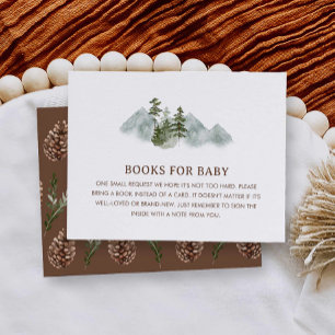 Tarjeta De Recepción Rústico Baby Shower Books para bebé