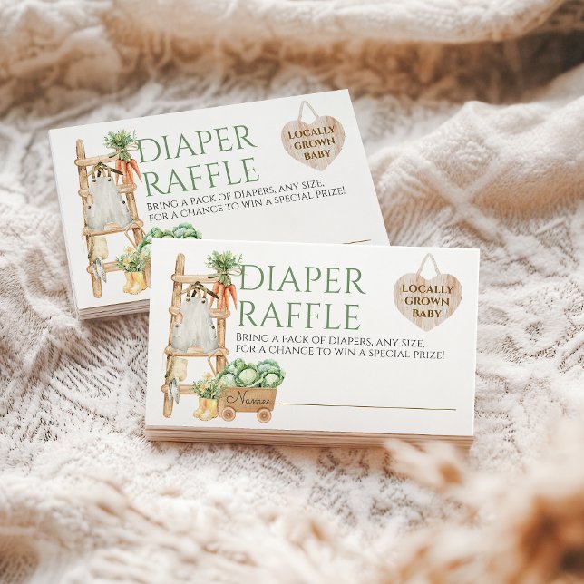 Tarjeta De Recepción Rústico Baby Shower Diaper de granja local (Subido por el creador)