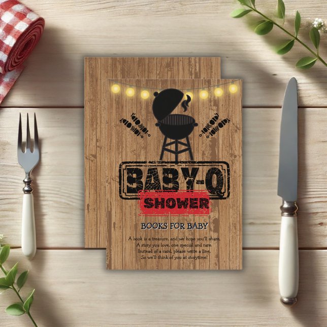 Tarjeta De Recepción Rústico BBQ-Baby Grill Baby Shower (Subido por el creador)