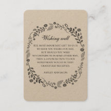 Rústico boda. Kraft floral deseando lo mejor. País
