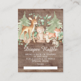 Tarjeta De Recepción Rústico Bosque de bosques animales bebé Diaper Raf