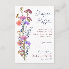 Tarjeta De Recepción Rústico Delicado Arailado Diaper Floral Raffle