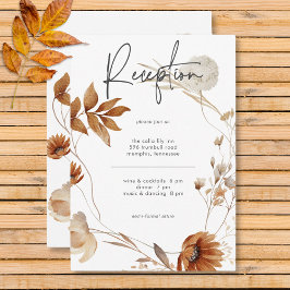 Tarjeta De Recepción Rústico Delicate Fall Floral Wreath