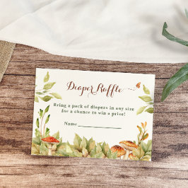 Tarjeta De Recepción Rústico Diaper de Woodland Raffle Greenery Mushroo