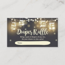 Rústico Diaper Raffle Card luces jars Elegante