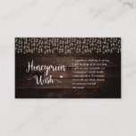 Tarjeta De Recepción Rústico Farm String Lights, Wood, Honeymoon Wish<br><div class="desc">Esta es la granja moderna rusa,  String Lights,  Diseño de madera,  minimalismo de escritura blanca,  fuente tipográfica,  Tarjeta de envoltura Boda. Puede cambiar los colores de fuente y agregar los detalles de boda en la fuente / letra coincidentes. Teesha Derrick</div>