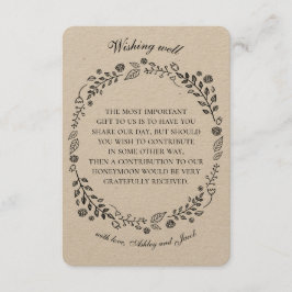 Tarjeta De Recepción Rústico floral deseando bien. Boda de campo. Estra