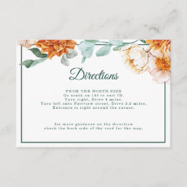Tarjeta De Recepción Rústico Floral Elegante Dirección Detalles Boda