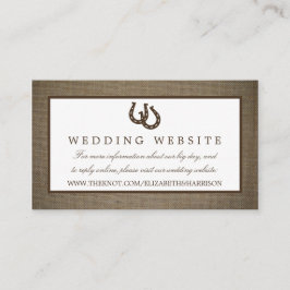 Tarjeta De Recepción Rústico Herradura Del País En El Boda Burlap