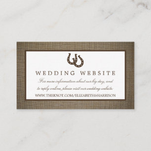 Tarjeta De Recepción Rústico Herradura Del País En El Boda Burlap